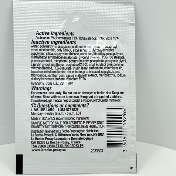 🌺$Free ~ La Roche- Posay ~ Daily Lotion Sunscreen 70 SPF ~ Sample - Picture 3 of 4